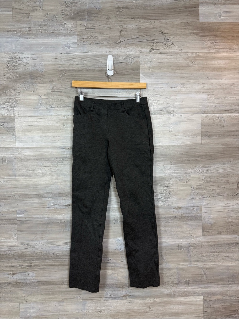 Quince Ultra Stretch Ponte Straight Leg Pants Small Charcoal Gray Work Wear